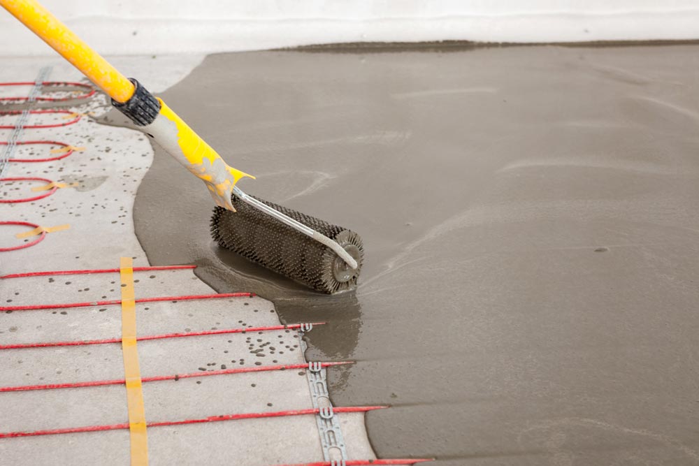 Flooring With Installed Underfloor Heating System